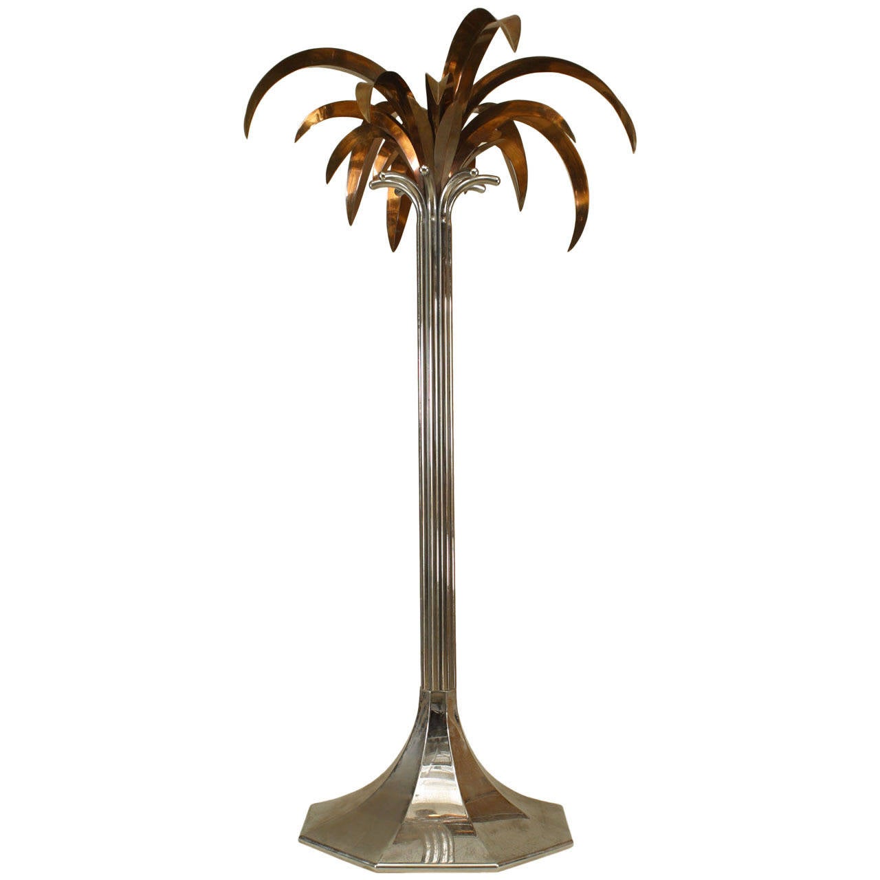 Large 1960s French Chrome And Copper Palm Tree For At 1stdibs Large 1960s French Chrome And Copper Palm Tree For