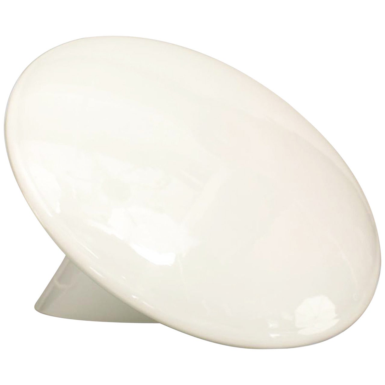 Italian Murano Vistosi White Opaline Glass Mushroom Table Lamp