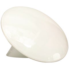Lampe de table italienne Murano Vistosi en verre opalin blanc champignon
