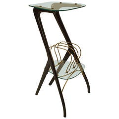 Small 1940s Italian Magazine Rack End Table Attributed to Ico Parisi 3