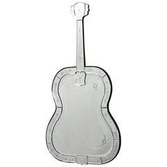 French Guitar-Form Etched Glass Wall Mirror 9
