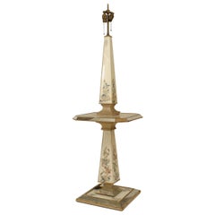 Vintage French Mid-Century Mirrored Obelisk Floor Lamps
