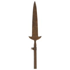 English Renaissance Style Wood and Iron Spear