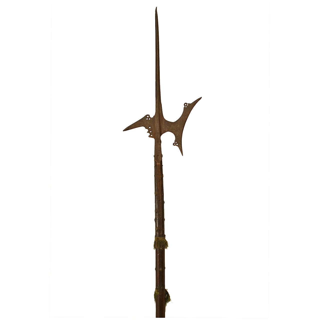 English Renaissance Style Wood and Iron Halberd