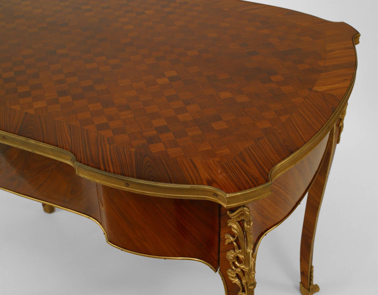 20th Century French Louis XV Style Parquetry Table Desk For Sale