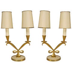 Pair of French Art Deco Table Lamps by Genet et Michon and Dominique 11