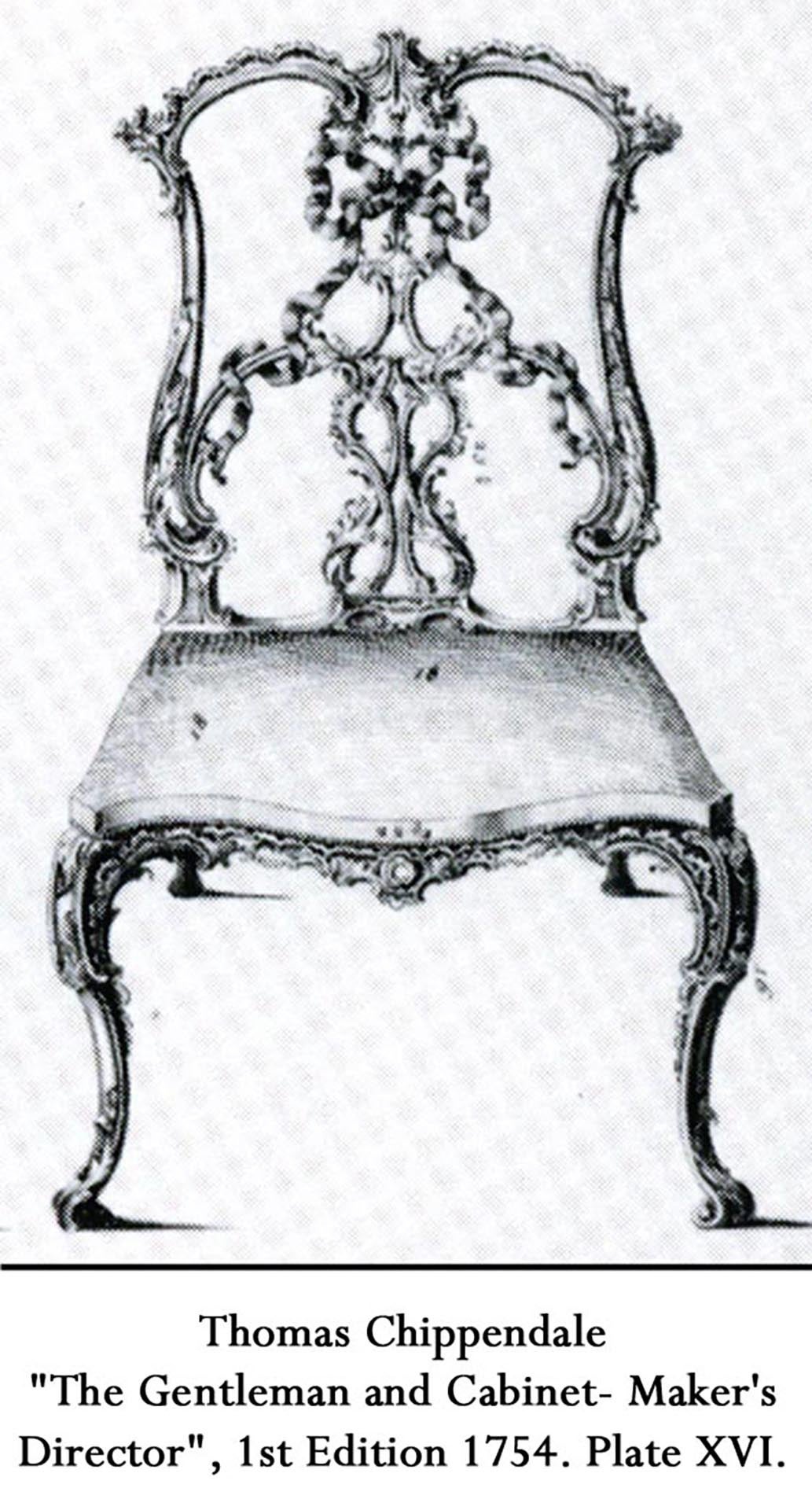 Paar englische Beistellstühle im Chippendale-Stil (19. Jh.) aus Mahagoni mit Bandrücken und goldgepolstertem Sitz
