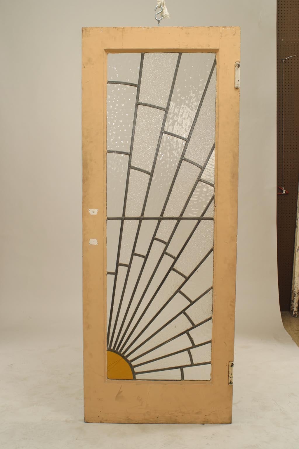 Pair Of French Art Deco Leaded Glass Sunburst Doors For Sale At 1stdibs