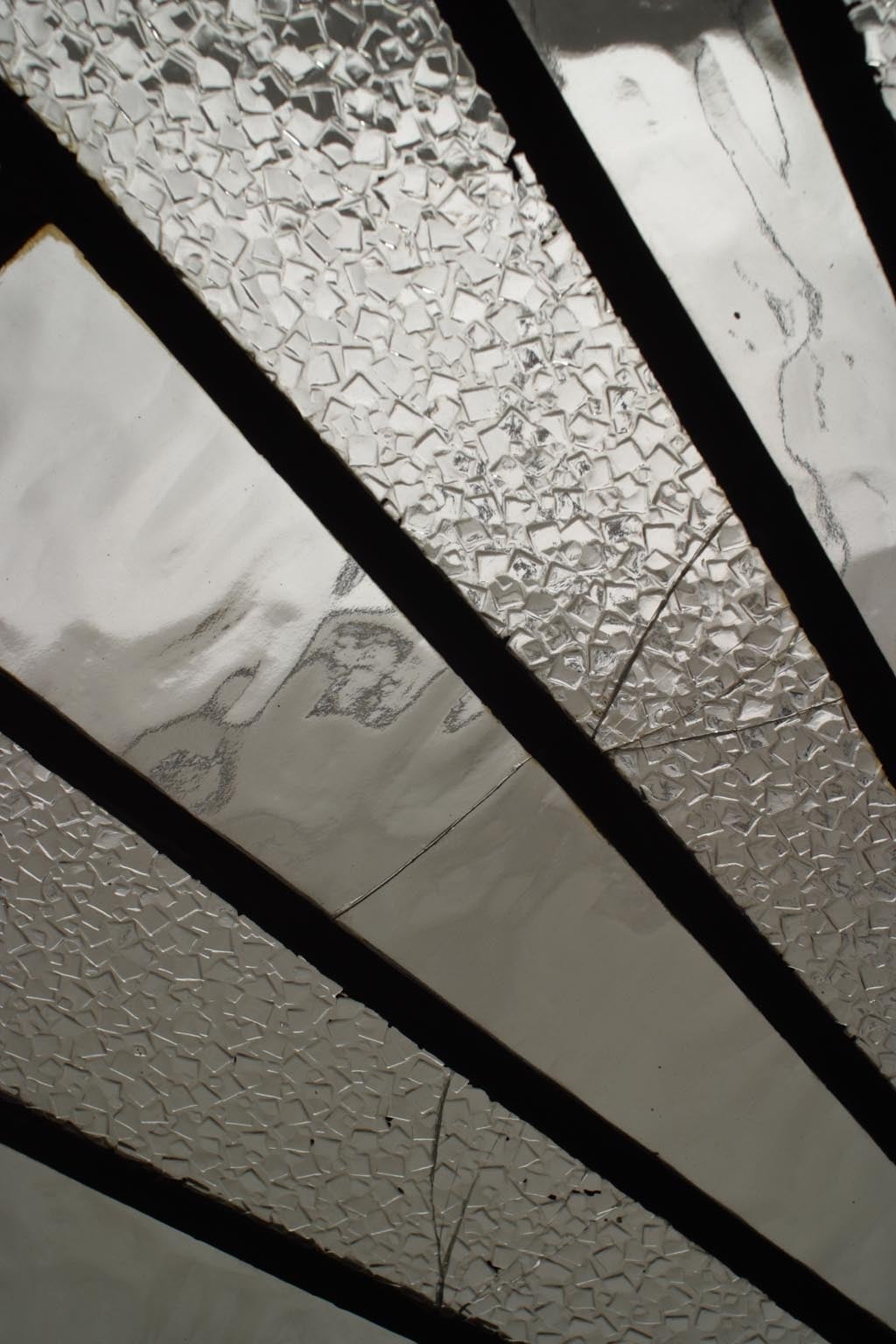 Par de puertas francesas Art Decó de cristal emplomado Sunburst 1