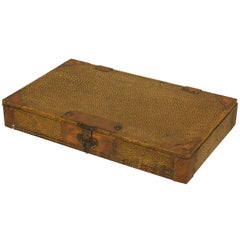 Antique English Art Deco Yellow Shagreen Box