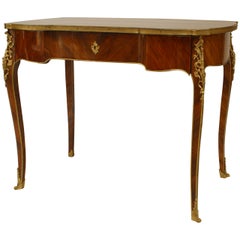 French Louis XV Style Parquetry Table Desk