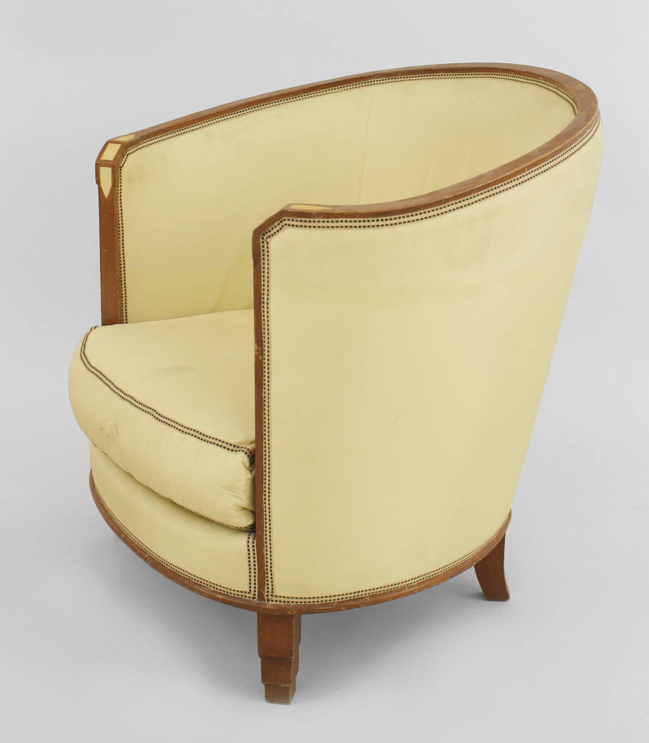 Pair of French Art Deco Walnut Armchairs In Good Condition For Sale In New York, NY