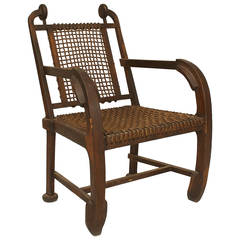 British Arts & Crafts Style Stained Oak Armchair 11