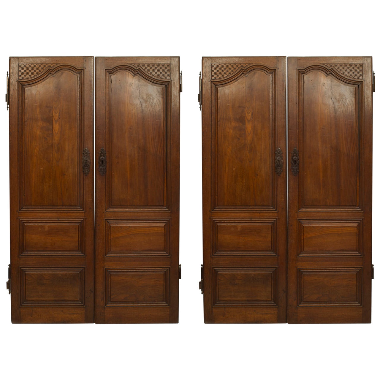 Pair of French Provincial Carved Walnut Doors For Sale