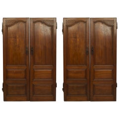 Antique Pair of French Provincial Carved Walnut Doors