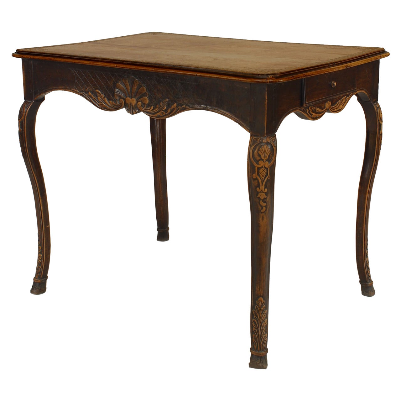 18th Century French Provincial Floral Carved End Table