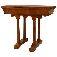 Early 19th Century Austrian Biedermeier Cherrywood Console Game Table 4
