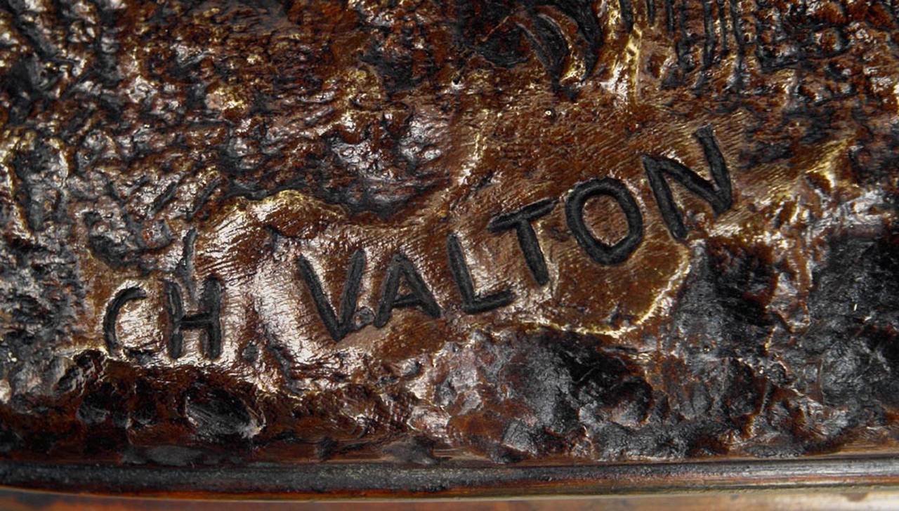 Figure française en bronze d'un taureau en train de se battre par Valton Excellent état - En vente à New York, NY