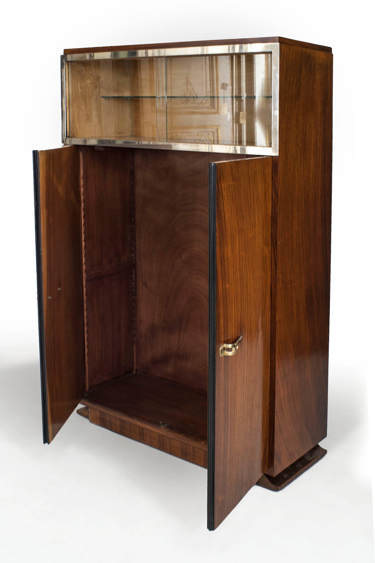 French Art Deco Dominique Rosewood Bar Cabinet In Good Condition For Sale In New York, NY