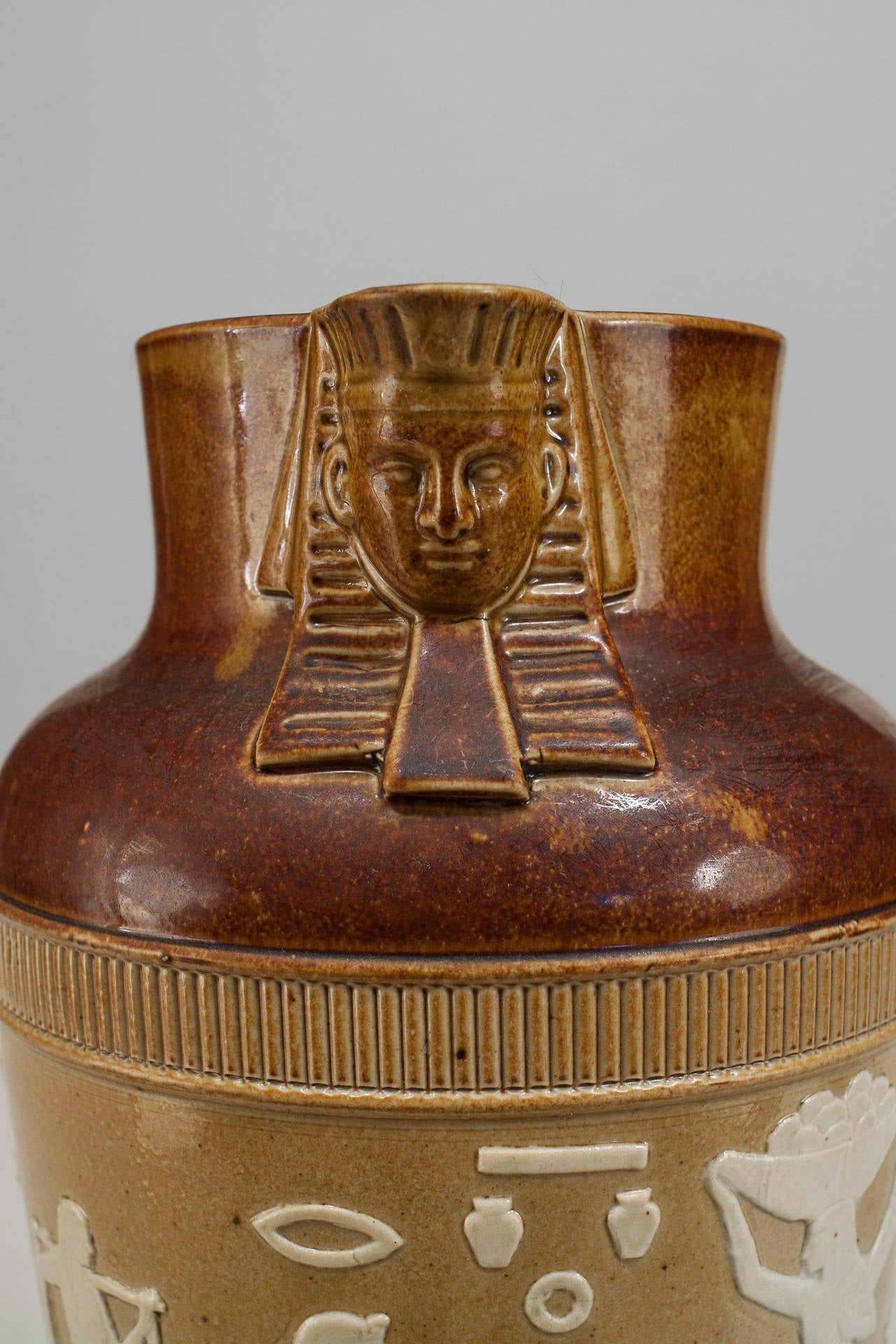 Egyptian Revival Egyptian Style Brown Pitcher For Sale