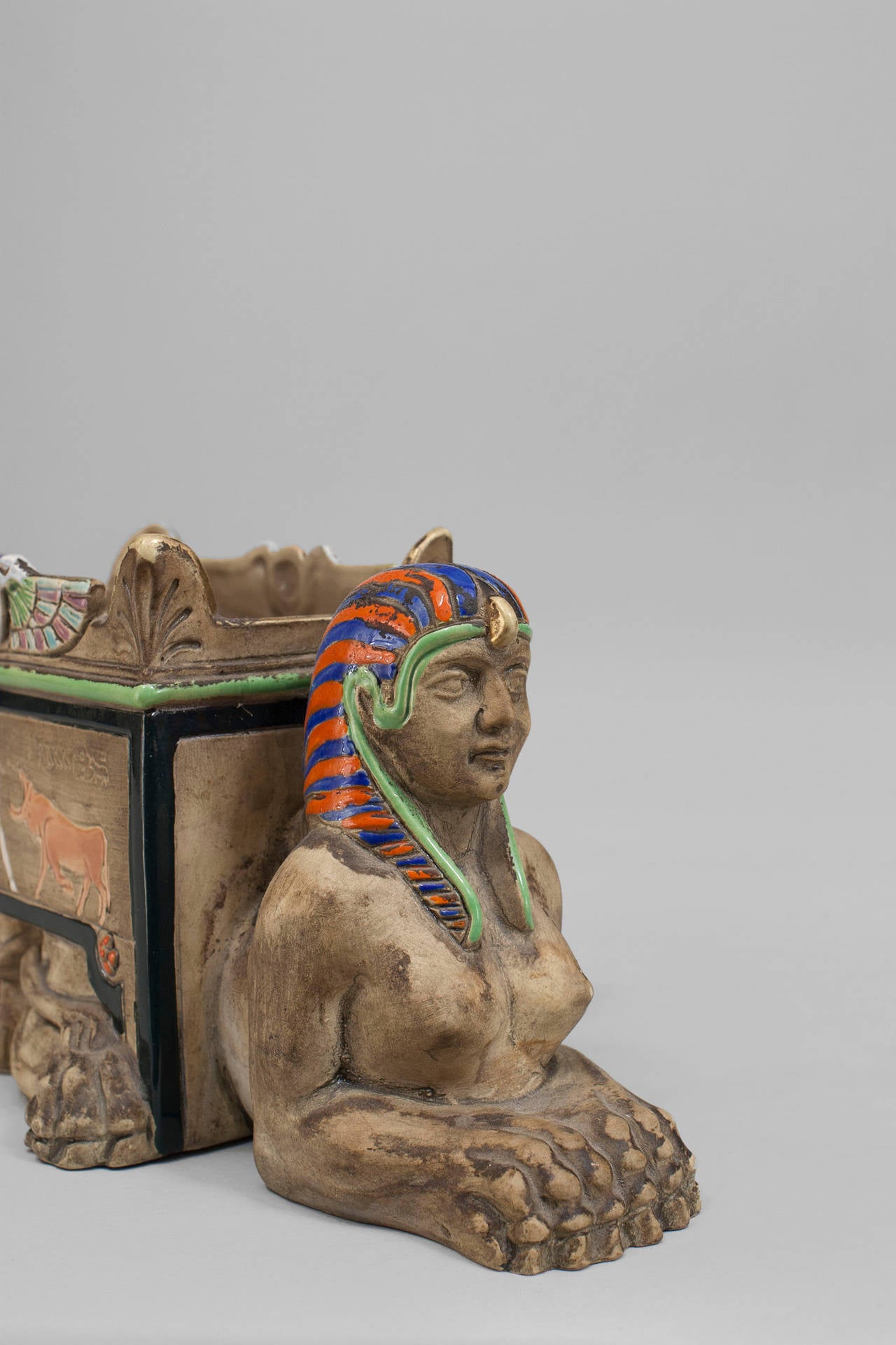 Early 20th Century Czech Egyptian Revival Sphinx Cachepot In Excellent Condition In New York, NY