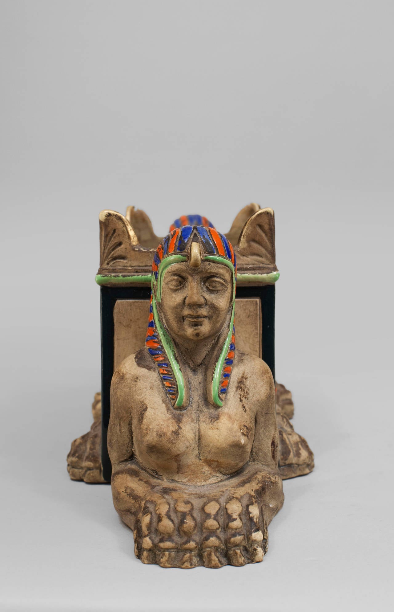 Early 20th Century Czech Egyptian Revival Sphinx Cachepot 2