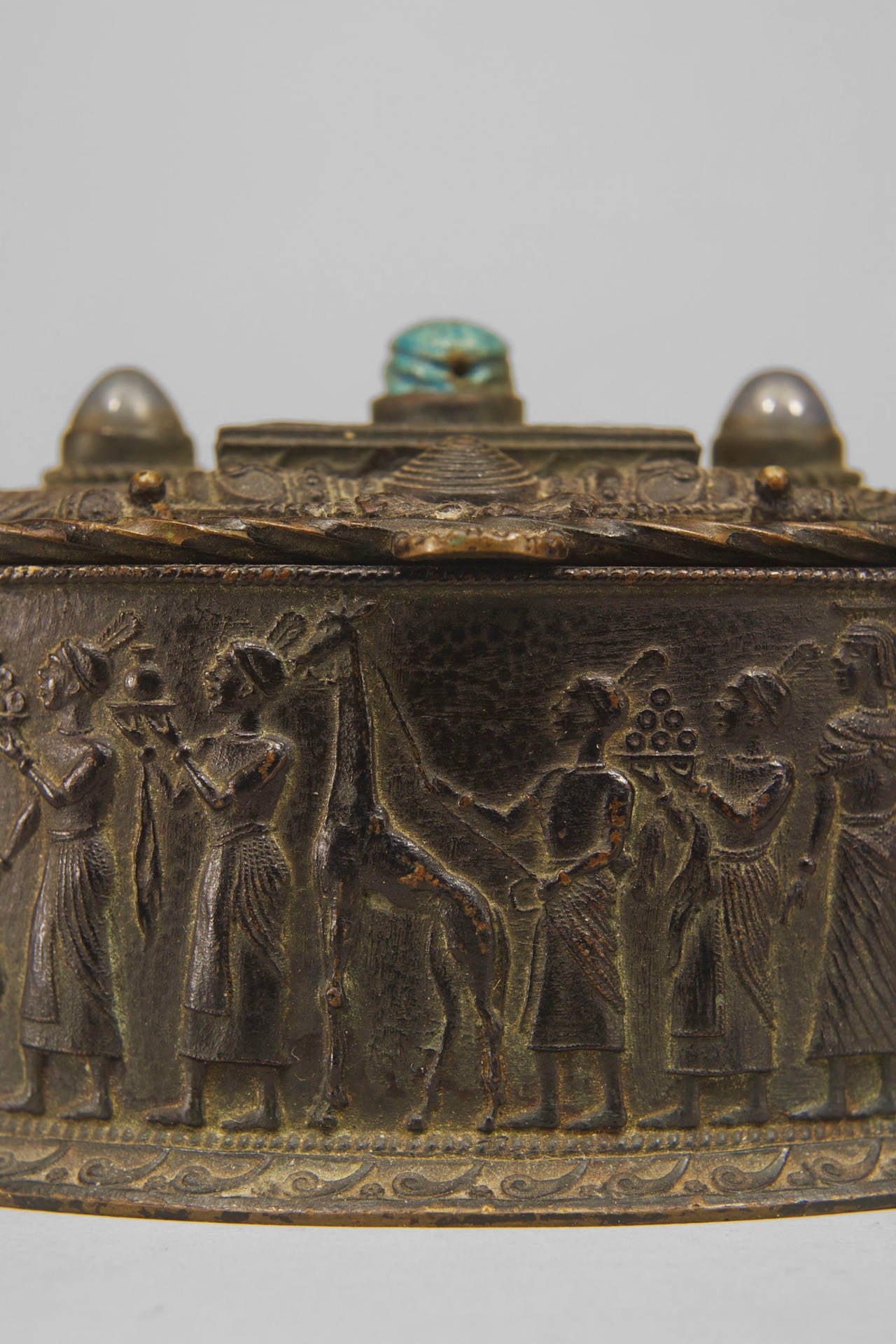 Egyptian Revival Egyptian Style Bronze Box For Sale