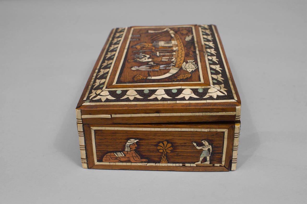 Middle Eastern Egyptian Revival Inlaid Box, circa 1900 For Sale at 1stdibs