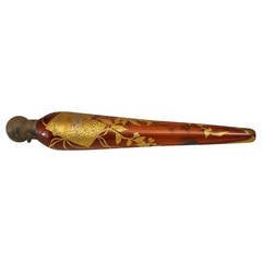Late Nineteenth Century French Art Nouveau Gilt Cranberry Glass Perfume Bottle 12