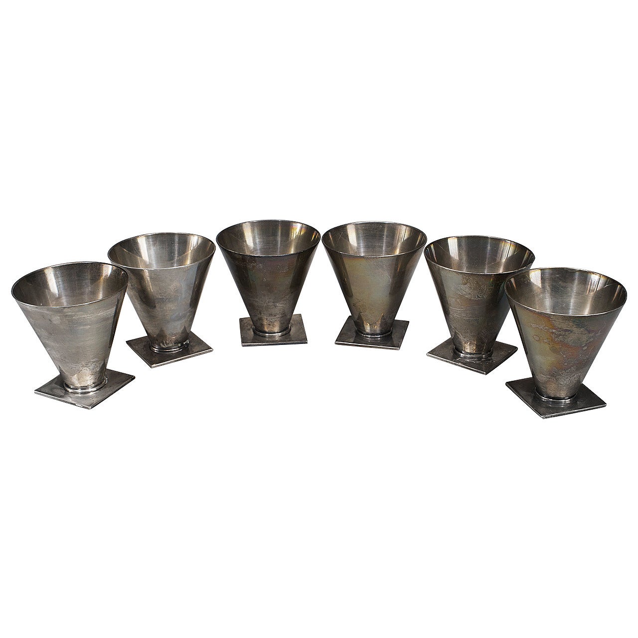 Set of 4 American Art Deco Cordial Cups For Sale