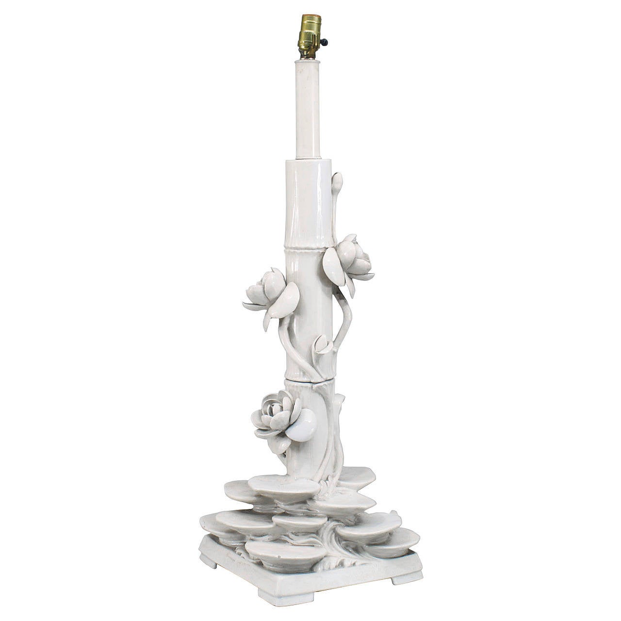 Italian White Porcelain Lily Pad Table Lamp For Sale at ...