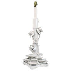Italian White Porcelain Lily Pad Table Lamp 10