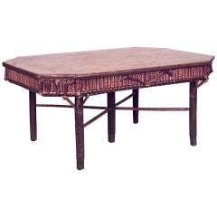 Used American Rustic Adirondack Style Rectangular Dining Table