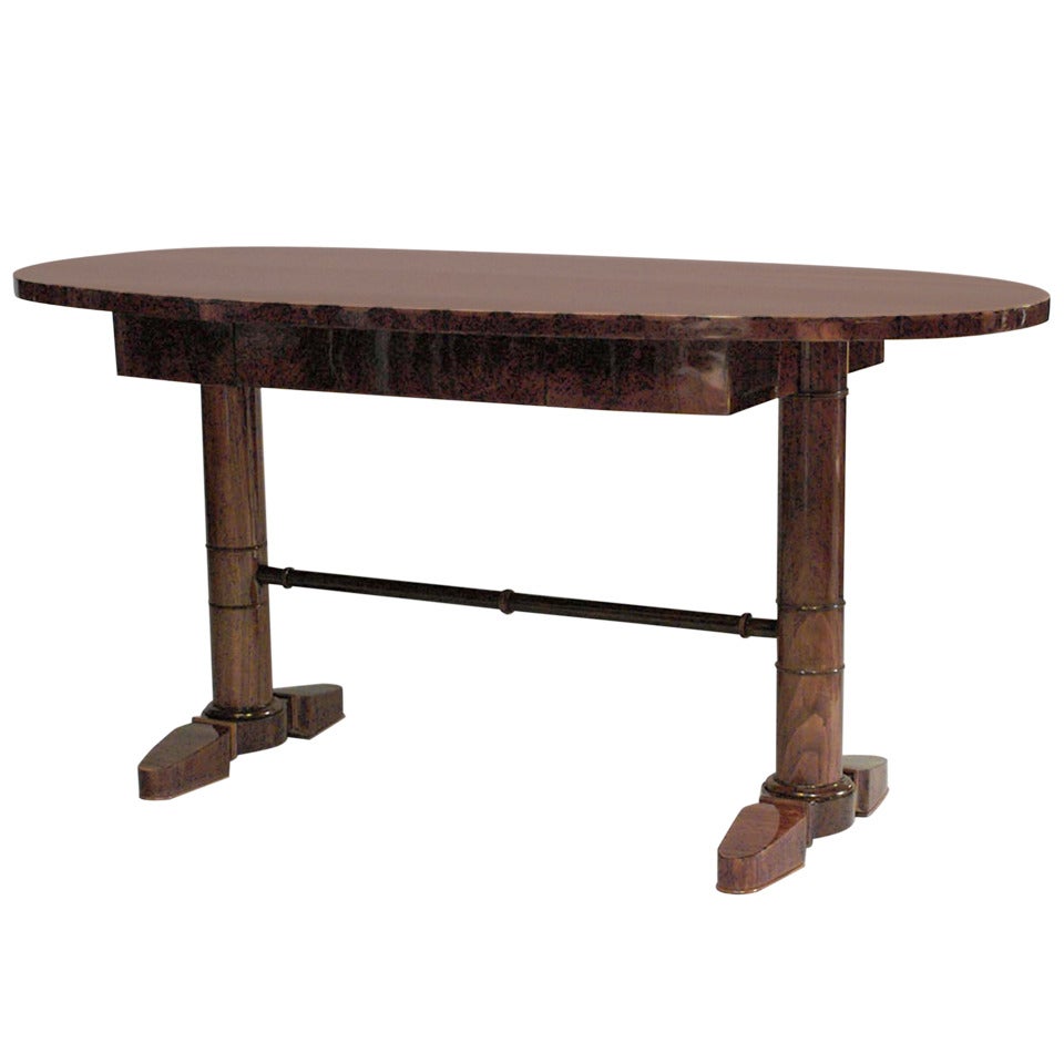 Austrian Biedermeier Oval Table Desk c.1820