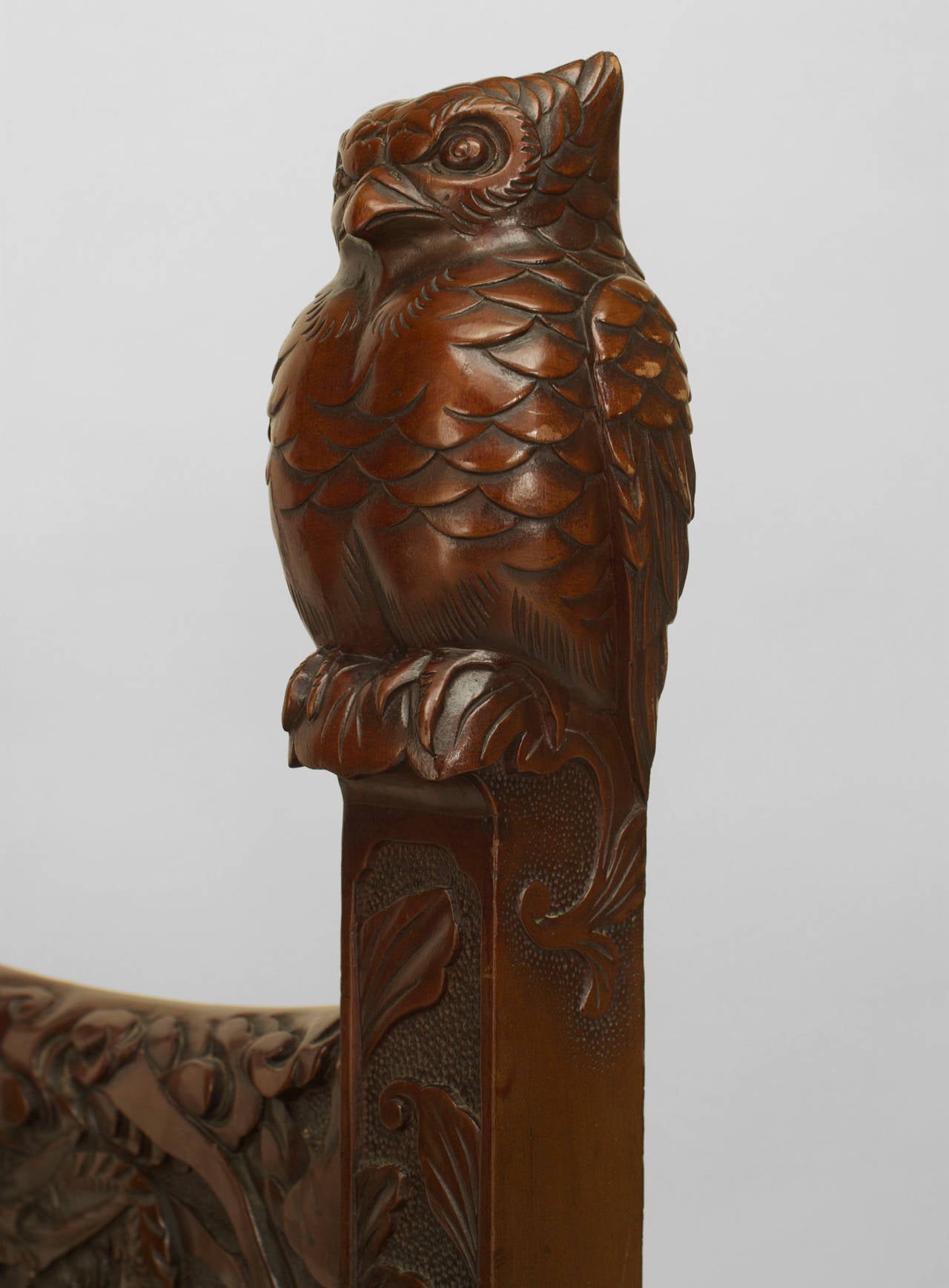 Japanese Carved Mahogany Arm Chair For Sale 2