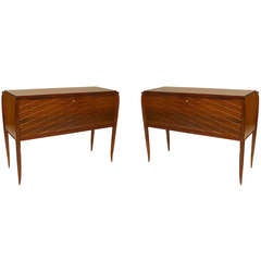 Pair of 1940s French Etched Commodes, by Jean Pascaud