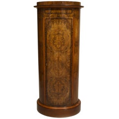 Armario de pedestal Biedermeier de nogal burl