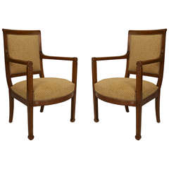 Pair of Early 19th Century Italian Fruitwood Armchairs 7