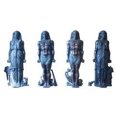 Set of Monumental Bronze Egyptian Figures