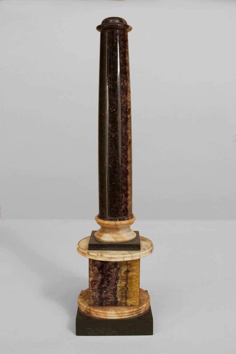 Regency Pair of Important Blue John Columns, Circa 1810