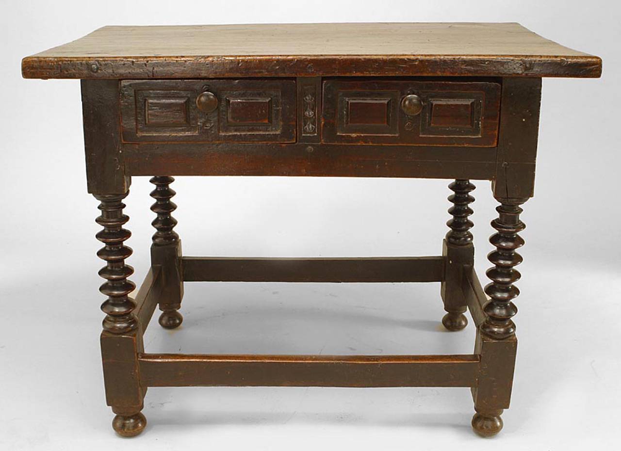 Northern Renaissance English Renaissance Walnut Table Desk For Sale