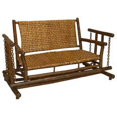 American Rustic Old Hickory Glider Loveseat