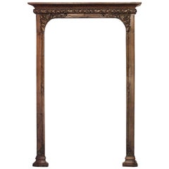 French Art Nouveau Walnut Bookshelf Archway