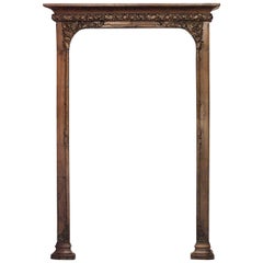 French Art Nouveau Walnut Bookshelf Archway