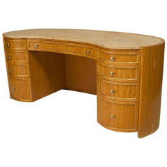 Mid-20th Century French Louis XVI Style Sycamore Keyhole Dressing Table 2