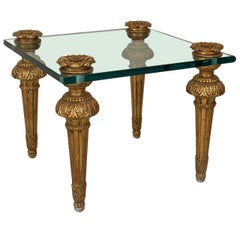 French Louis XVI Style Giltwood and Glass Coffee Table