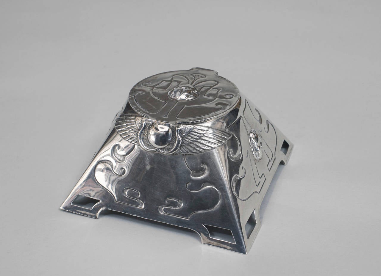 19th Century 6-Piece English Arts & Crafts Silver Desk Set For Sale