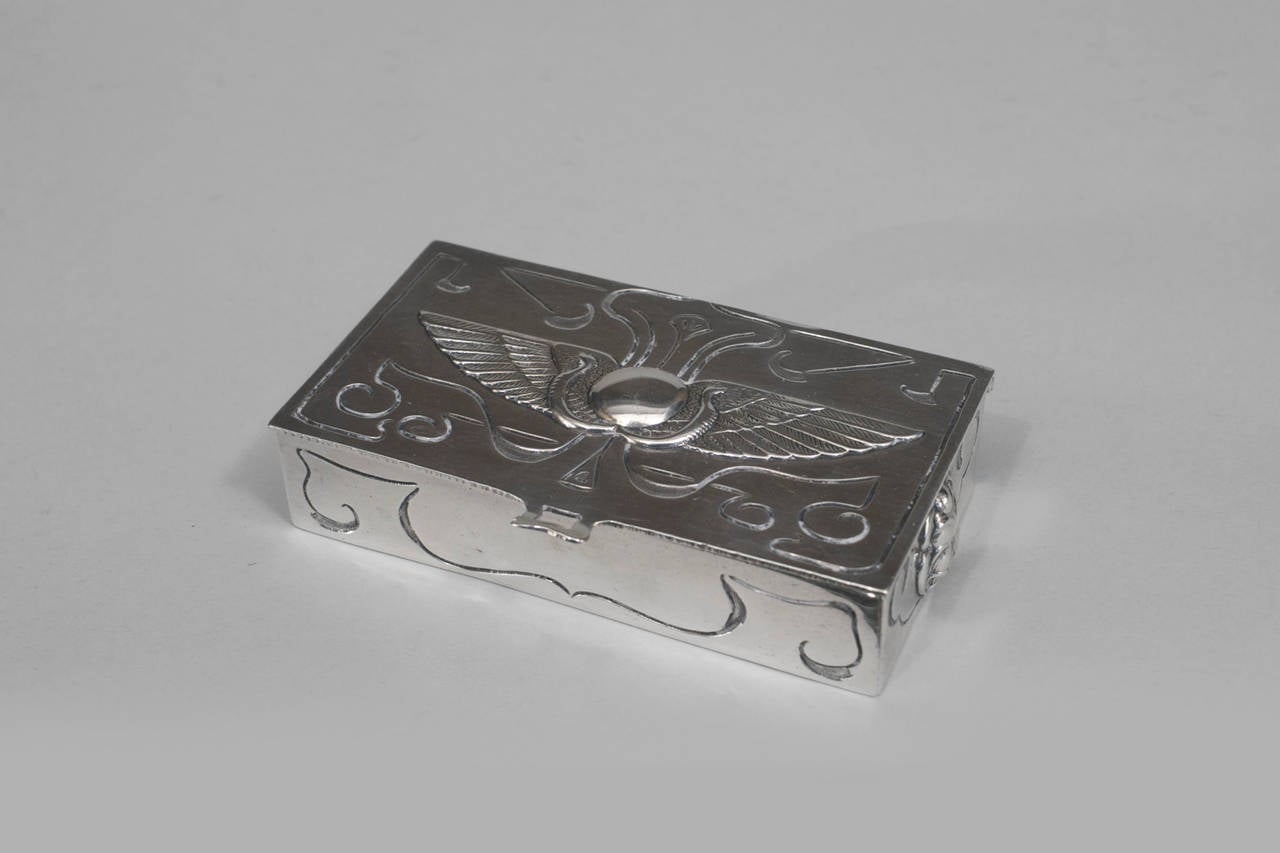 Felt 6-Piece English Arts & Crafts Silver Desk Set For Sale