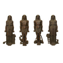Set of Four Monumental 19th Century Egyptian Revival Statues 11