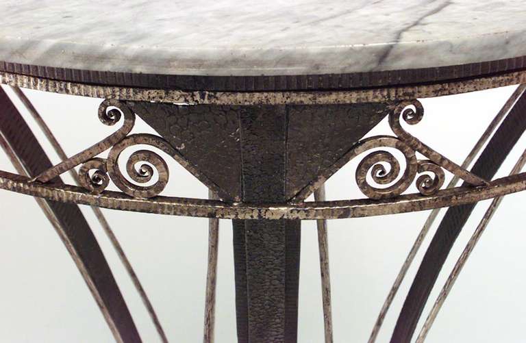 Mid-20th Century French Art Deco Wrought Iron End Table
